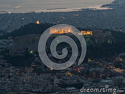 Athens cityscape with Acropolis as the main subject Stock Photo