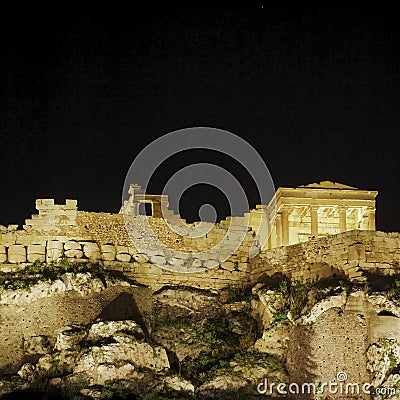 Athens Greece, Acropolis night view Stock Photo