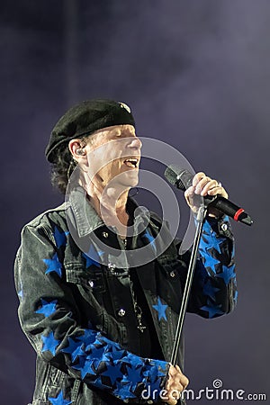 Athens, Greece 6 July 2022. Klaus Meine singing at Scorpions concert in Greece. Editorial Stock Photo