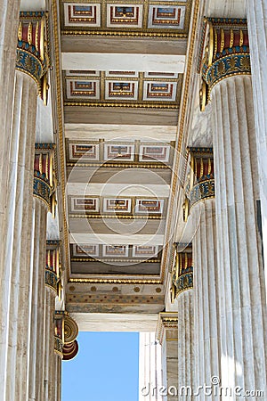 magnificent columns of Ionic style, and elements of neoclassical architecture Editorial Stock Photo