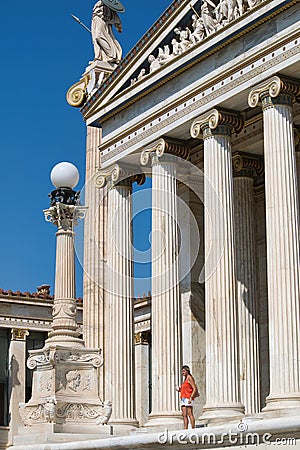 magnificent columns of Ionic style, and elements of neoclassical architecture Editorial Stock Photo
