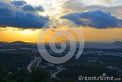 Athens panorama Editorial Stock Photo