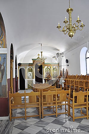 Athens, september 6th: Agia Aikaterini Church interior from Athens in Greece Stock Photo