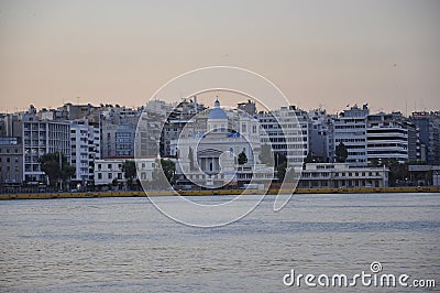 Athens, September 6th: Piraeus Port Panorama at the sunrise from Athens in Greece Stock Photo