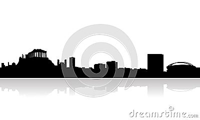 Athens skyline vector Vector Illustration