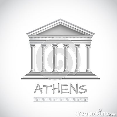 Athens temple emblem Vector Illustration