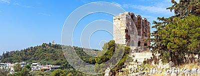 Athens view from Odeon of Herodes Atticus at Acropolis, Greece, Europe Stock Photo