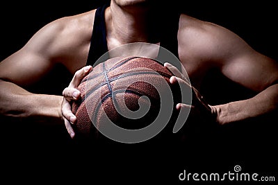 Athlete with a basketball Stock Photo