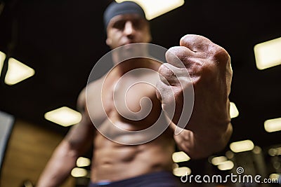 Athlete in the gym Stock Photo