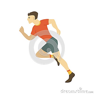 Athlete participates in a competition. Cartoon vector Vector Illustration