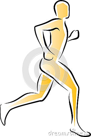 Athlete Running Vector Illustration