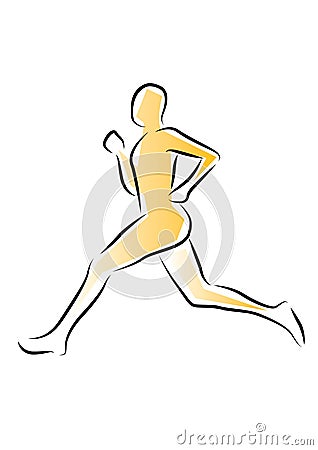 Athlete Running Vector Illustration