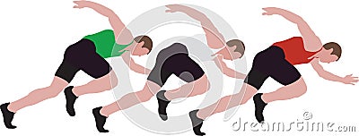 Athlete running sports activity shooting Vector Illustration