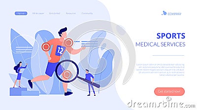 Sports medicine concept landing page. Vector Illustration