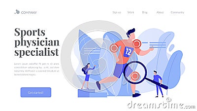 Sports medicine concept landing page. Vector Illustration