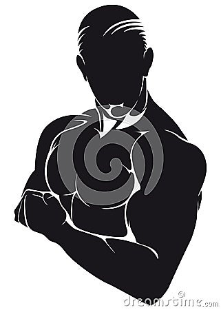 Athlete, silhouette isolated on white Vector Illustration