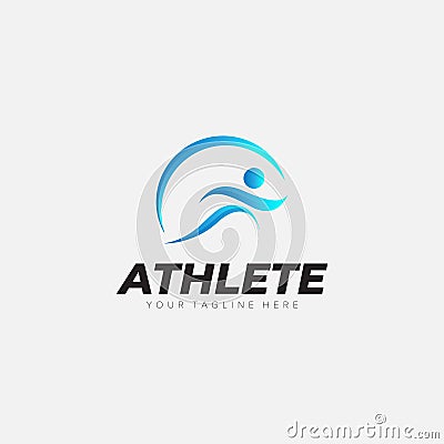 Athlete sports logo designs abstract people Vector Illustration