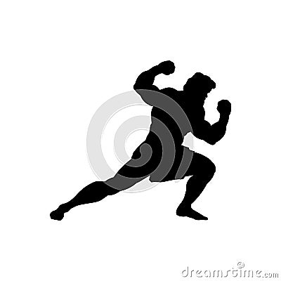 Athlete sportsman silhouette strong male Vector Illustration