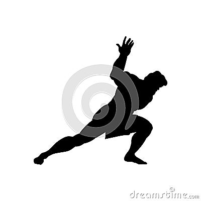 Athlete sportsman silhouette strong male Vector Illustration