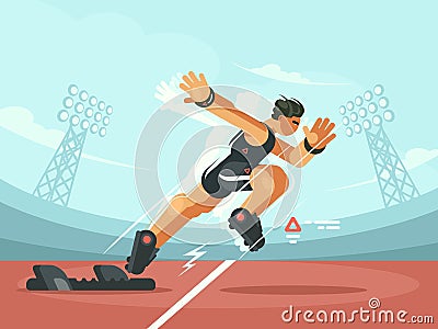 Athlete sprint start Vector Illustration