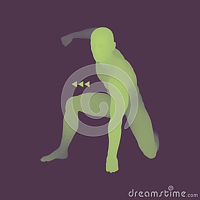 Athlete at Starting Position Ready to Start a Race. Sport Symbol Vector Illustration