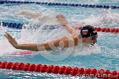 Athlete in swimming competitions Editorial Stock Photo