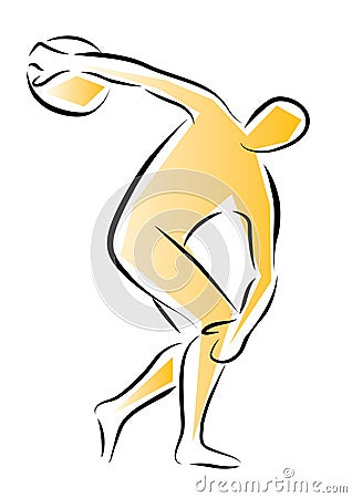 Athlete throwing discus Vector Illustration