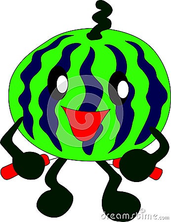 Athlete watermelon man Vector Illustration