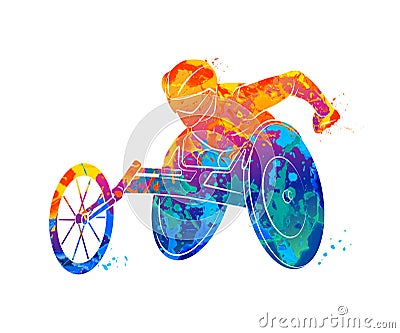 Athlete wheelchair Icon Vector Illustration