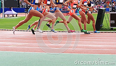 Athletes compete in race Stock Photo