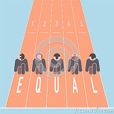 Equal Starting Point Vector Illustration