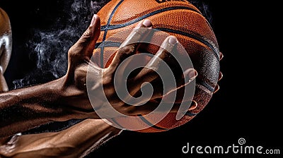 Athletes Hand Dribbling A Basketball. Generative AI Stock Photo