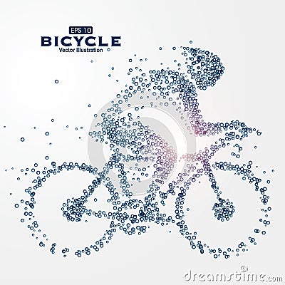 Athletes image composed of particles, illustration. Cartoon Illustration