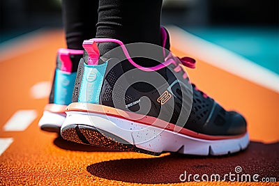 The athletes shoe sole offers grip and flexibility during rigorous activities Stock Photo