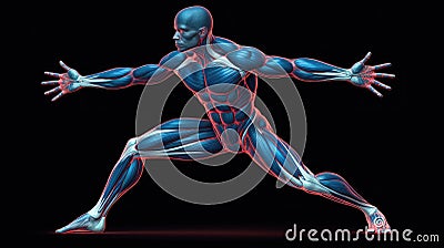 Athletes Tendons Stretching In A Warmup. Generative AI Stock Photo