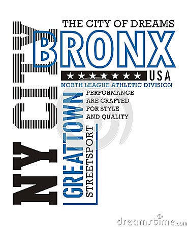 Athletic NY City Bronx Vector Illustration