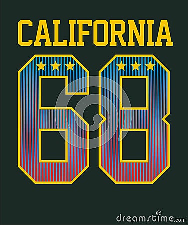 Athletic California Vector Illustration