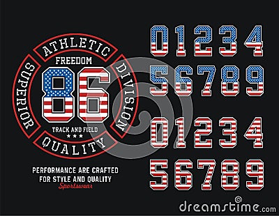 Athletic Division United States Freedom T-shirt Graphic, Vector Image Vector Illustration