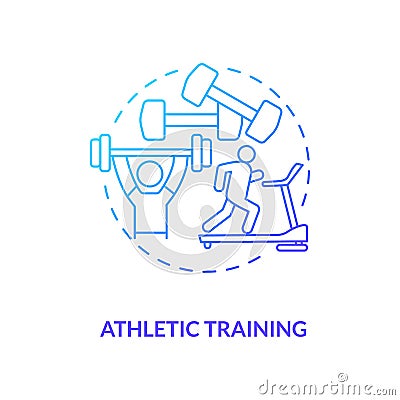 Athletic exercise blue gradient concept icon Vector Illustration