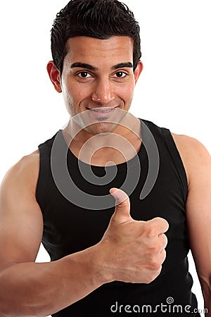 Athletic fitness instructor or builder Stock Photo