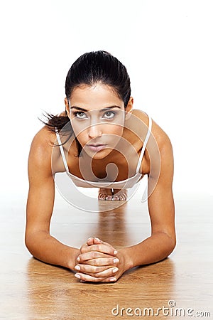 Athletic Girl Doing Stretching Exercises Stock Photo