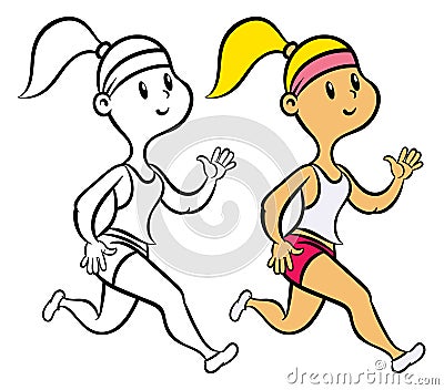 Athletic girl running Stock Photo