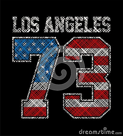 Athletic Los Angeles Vector Illustration