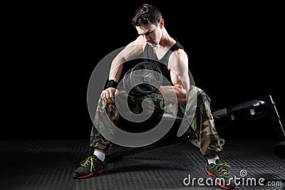 Athletic Man Exercising Stock Photo