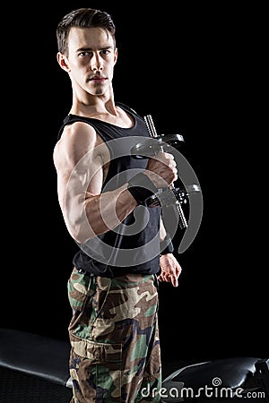 Athletic Man Exercising Stock Photo