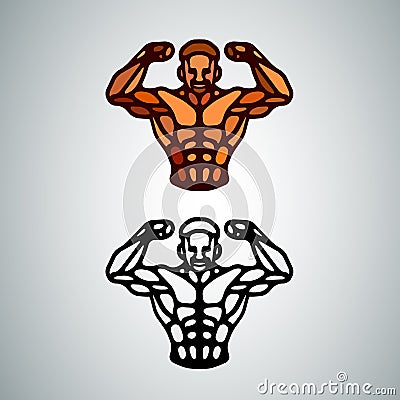 Athletic man torso icon. Simple illustration of bodybuilder torso Vector Illustration