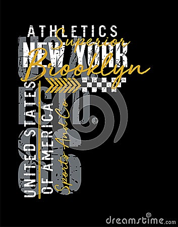 Athletic New York typography vintage, for t-shirt and apparel, emblem, vectors Vector Illustration