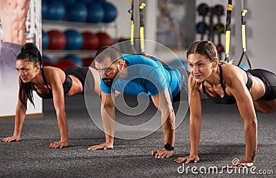 Athletic people doing crossfit training Stock Photo