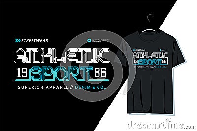 Athletic sport, t-shirt and apparel design, teenager, graphic, typography, print, vector illustration. Vector Illustration