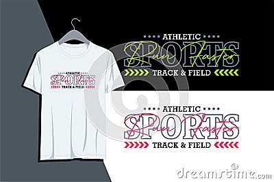 Athletic sports, run faster, track and field design typography print for t-shirts Vector Illustration